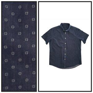 Tommy Hilfiger Men’s M Classic Fit Navy Short Sleeve Button Down Shirt